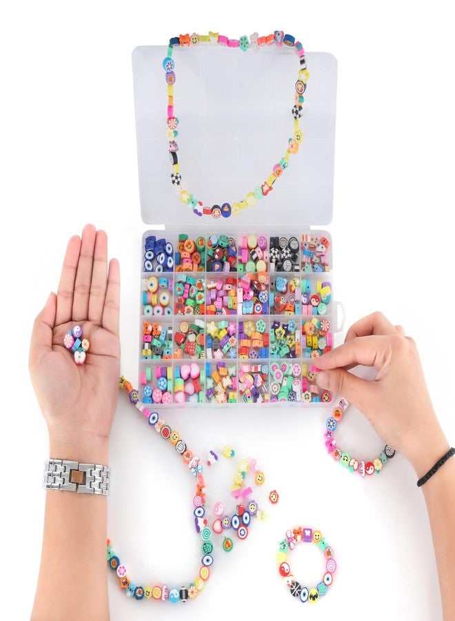 ambitieux DIY Bracelet Making Kit - 350+ Pieces of Colorful Beads, 10M Elastic Thread, Jute Bag, And Cutter - Gift For Girls Birthdays (Cute Designer Beads),Multicolor - Image 4